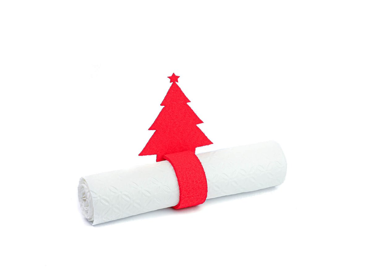 Serwetnik ze wzorem świątecznym - Choinka - 21 cm - 1 szt.