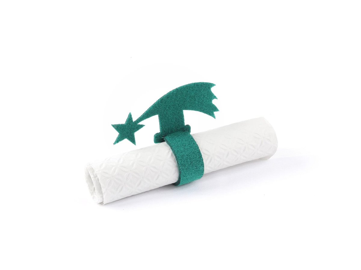 Serwetnik ze wzorem świątecznym - Gwiazda Betlejemska - 21 cm - 1 szt.