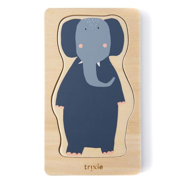 Trixie Baby Trixie Baby - Animals Drewniane 4 - Warstwowe Puzzle