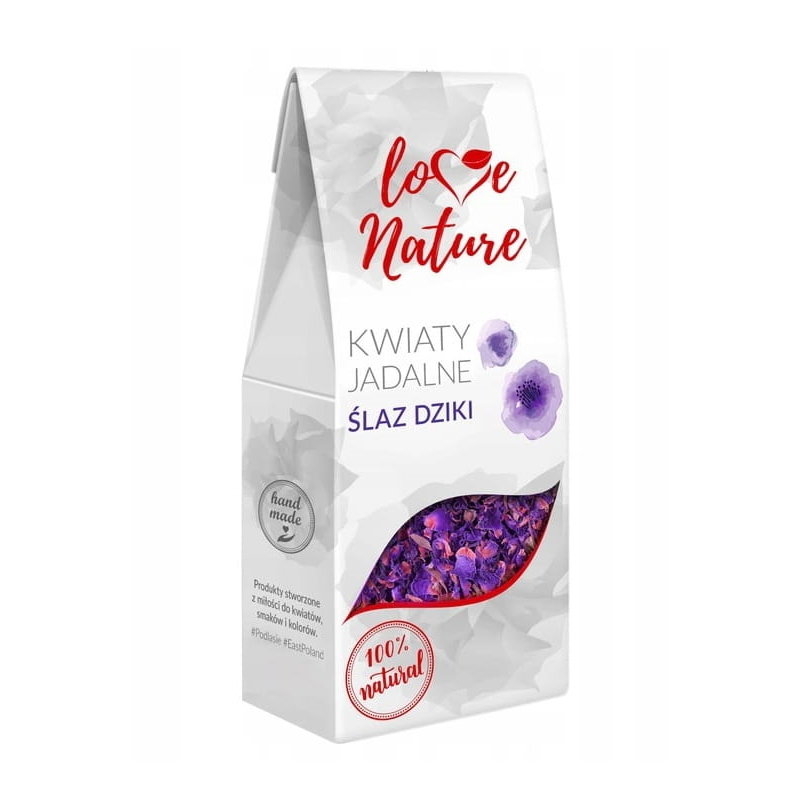 Kwiaty jadalne suszone ŚLAZ DZIKI Love Nature