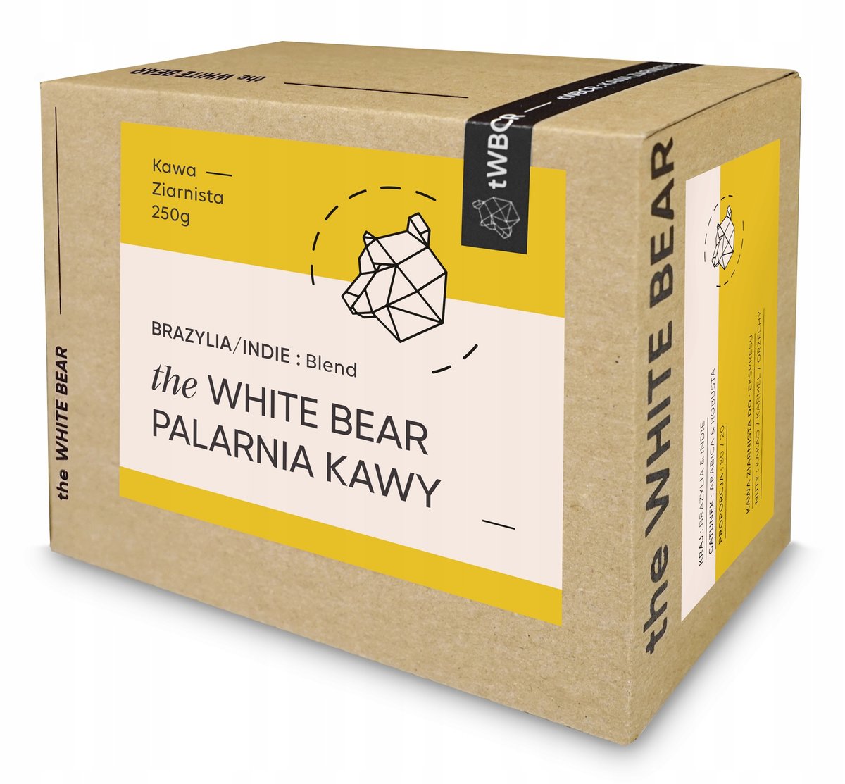 the White Bear Kawa ziarnista Brazylia/Indie Blend 250 g