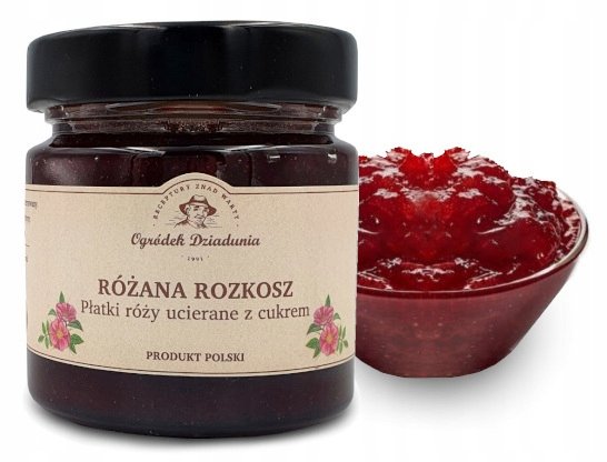 OGRÓDEK DZIADUNIA UCIERANE PŁATKI RÓŻY DŻEM