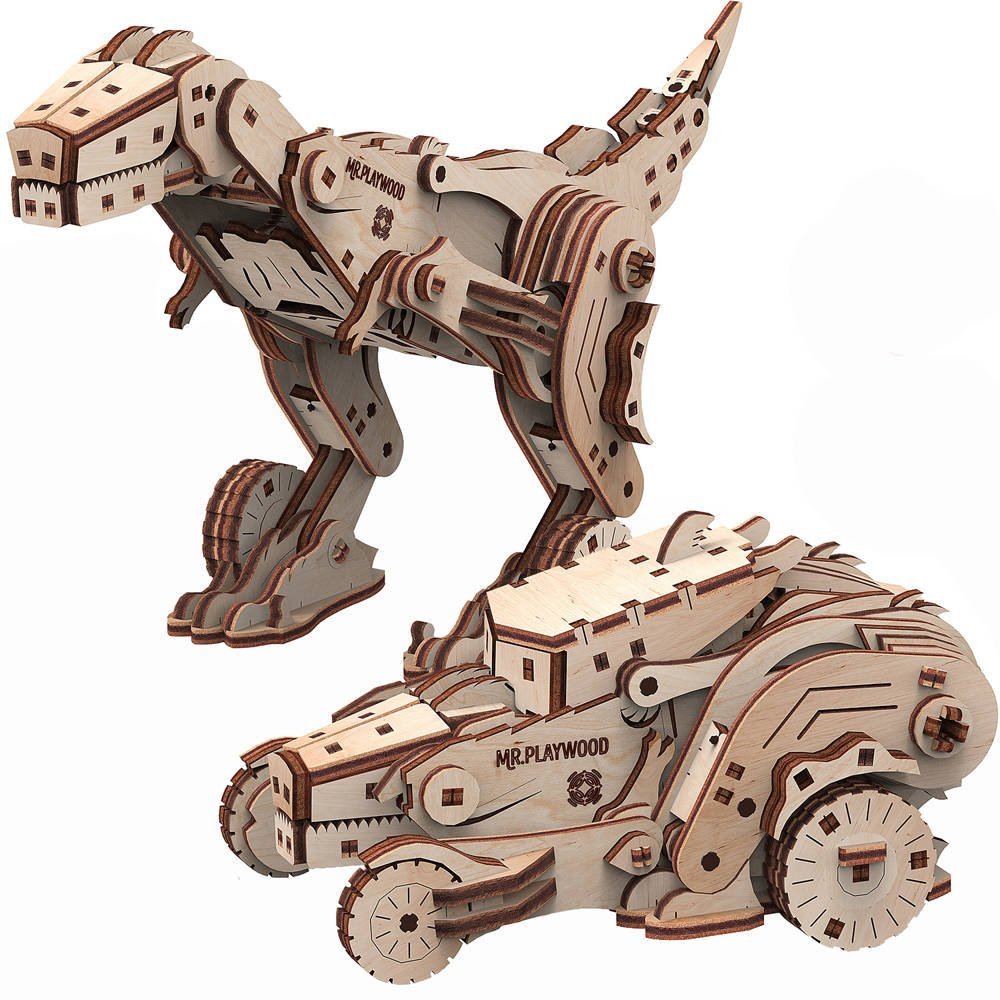 Mr.Playwood, Drewniany Model Puzzle 3D, Dinocar
