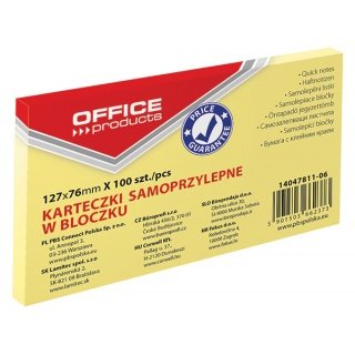 Office products Bloczek samop. , 127x76mm, 1x100 pastel, jasnożółty 14047811-06