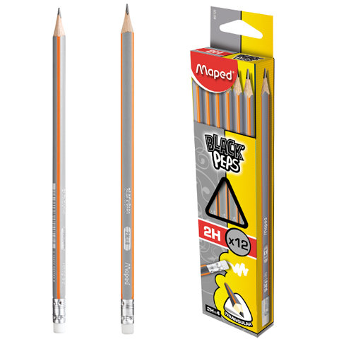 Ołówki z gumką Blackpeps 2H 851723)