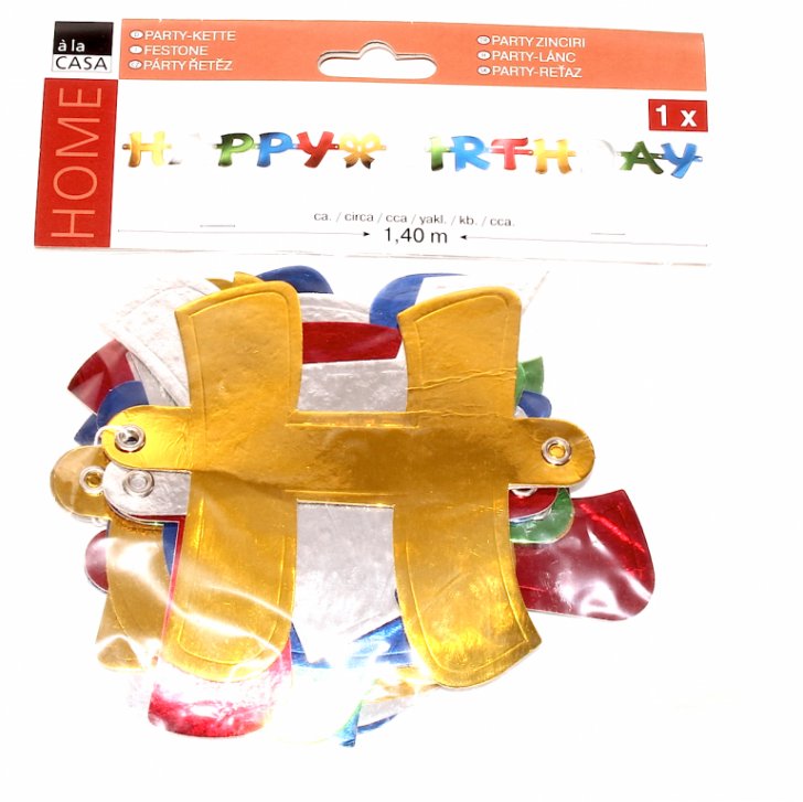 Rewe PARTY Napis na urodziny Happy Birthday 140 cm a la Casa