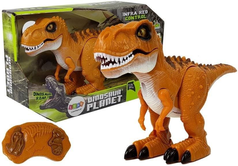 Import LEANToys Dinozaur Zdalnie Sterowany R/C Brąz Dźwięk Światło Tyranozaur LT-7741-0