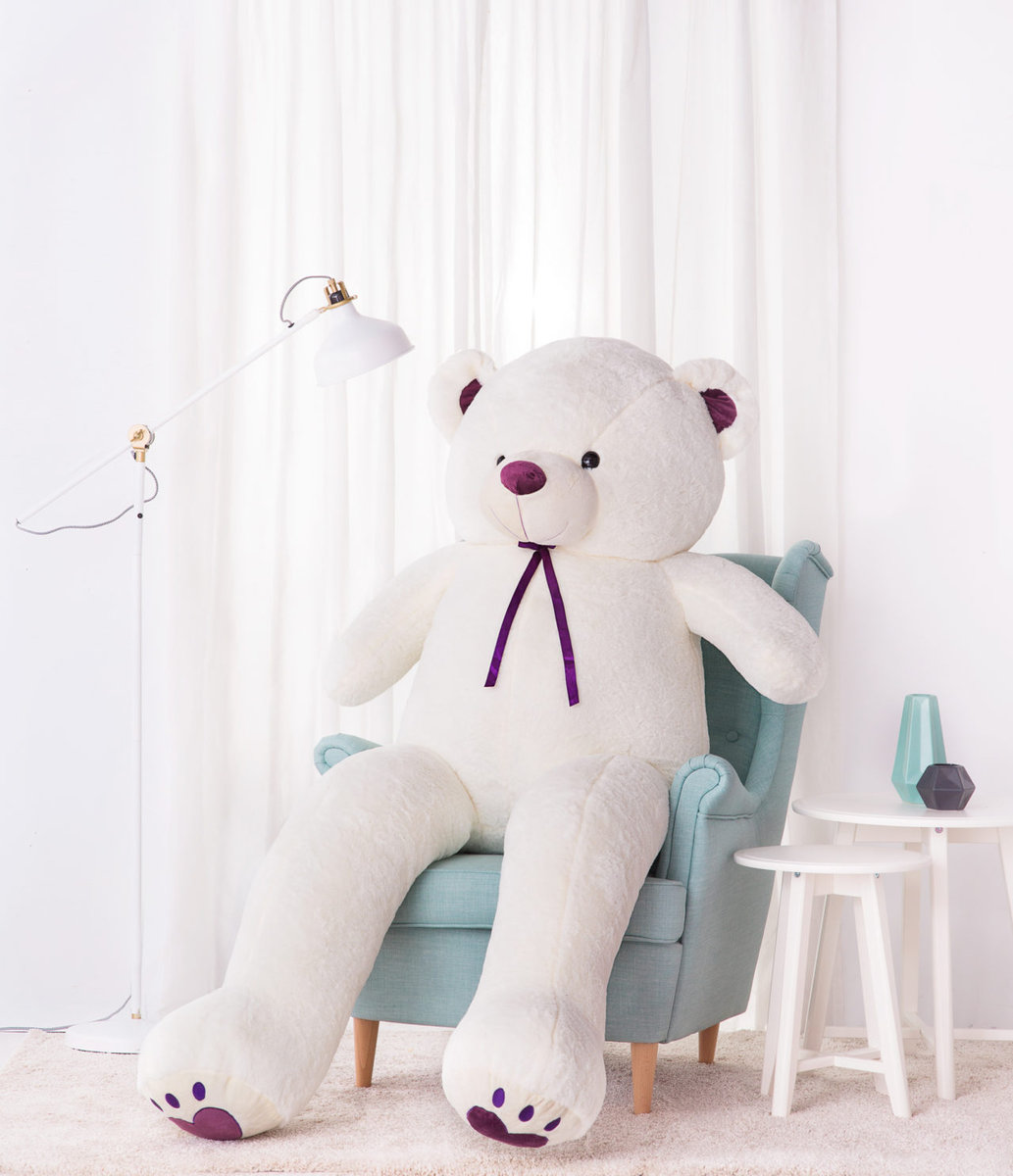 Miś Gustaw, duży miękki Miś Valor, 200 cm, biały