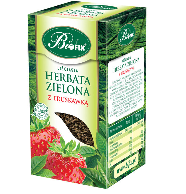 Bi fix Zielona z truskawką Herbata liściasta