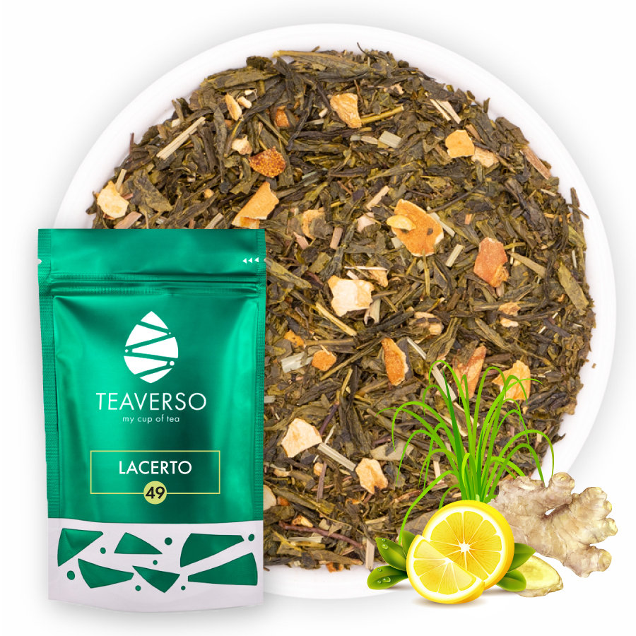 Herbata zielona sencha z imbirem 50 g LACERTO