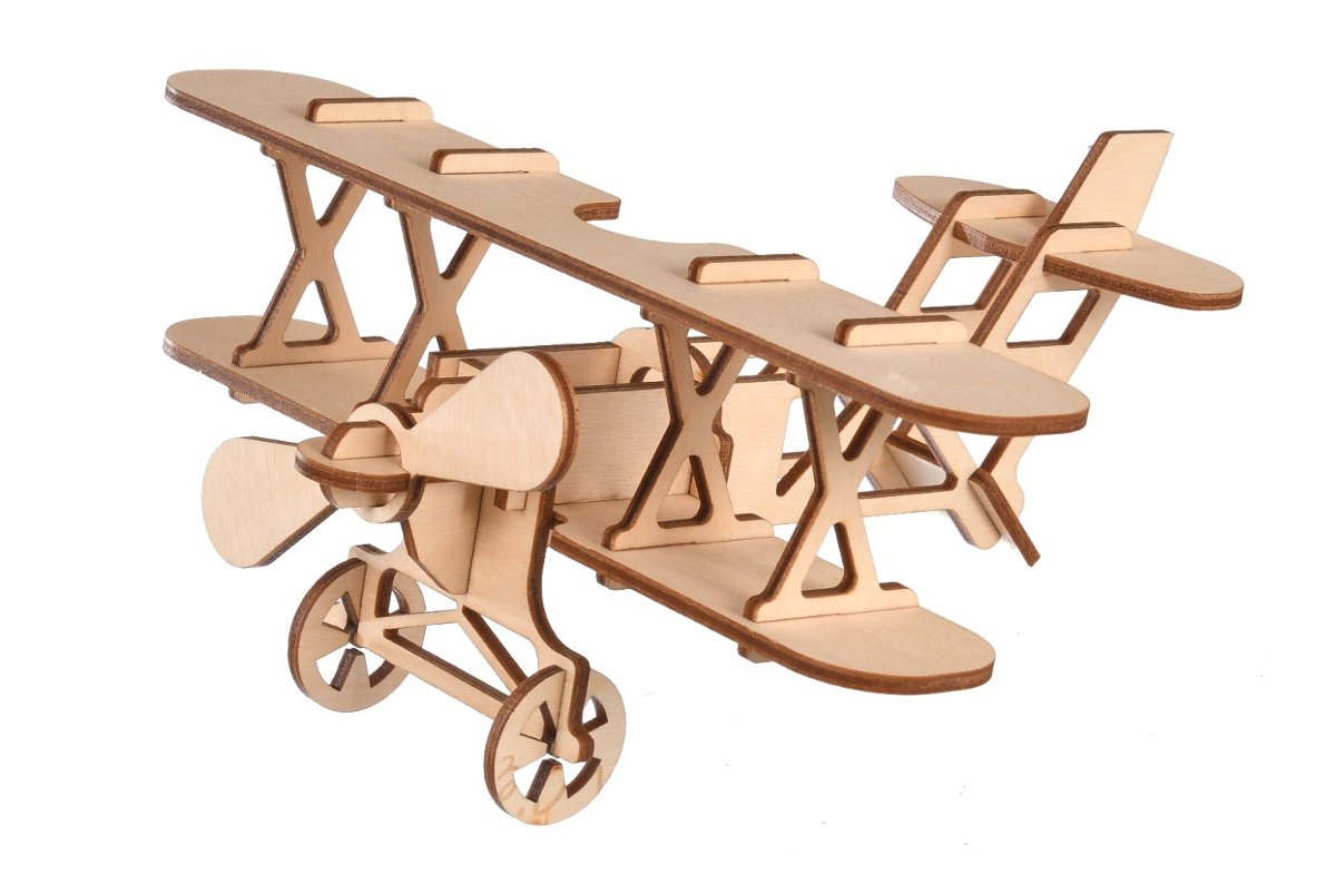 Drewniany Samolot Model Dekoracja