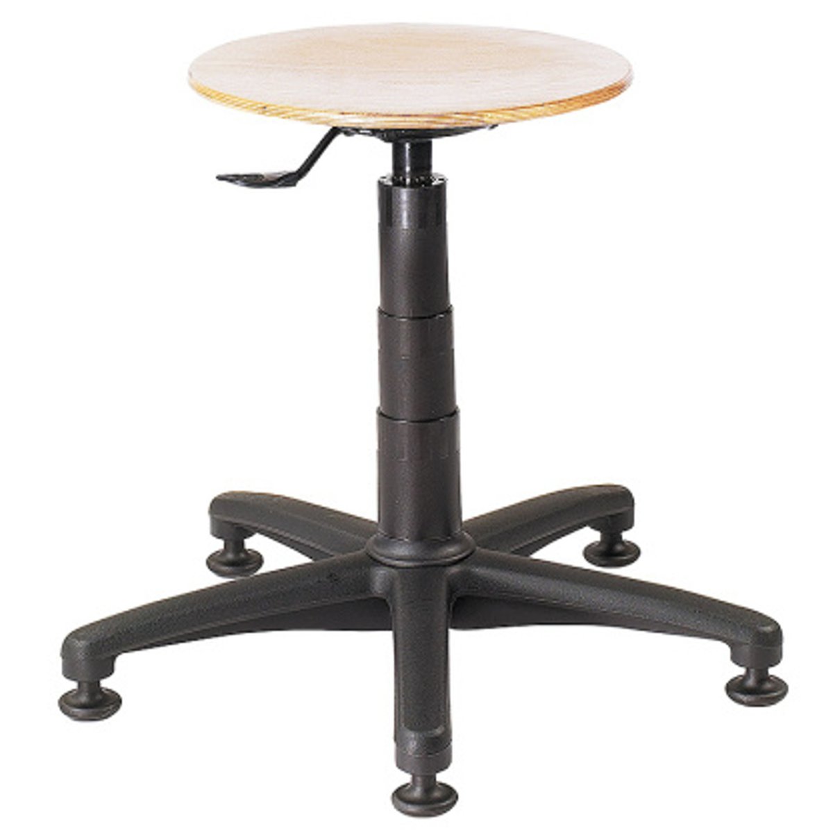 Meva Stołek taboret obrotowy warsztatowy na stabilnej podstawie bez kółek 4554