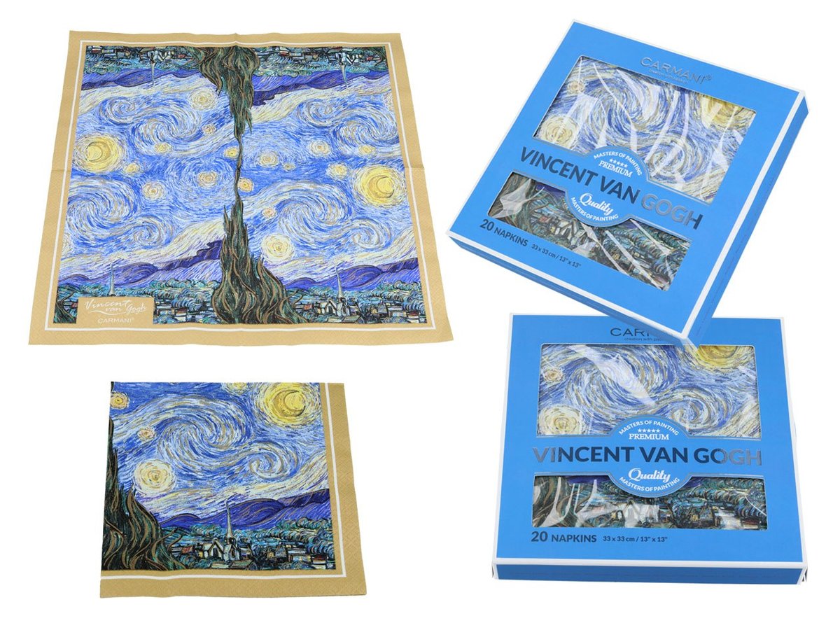 Hanipol Serwetki papierowe 20szt V van Gogh Gwiaździsta Noc CARMANI 026-0104 [E-60883]
