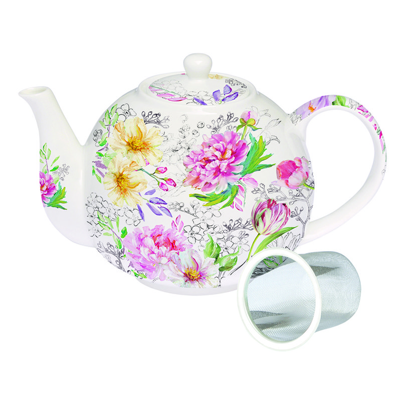 Czajnik z zaparzaczem 1l Nuova R2S Queen's Garden