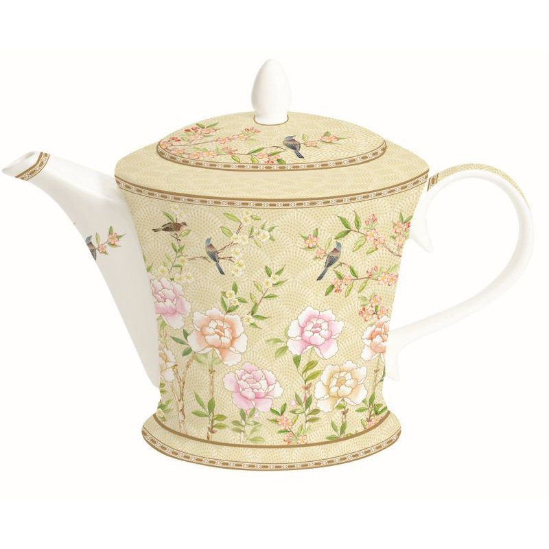 Czajnik porcelanowy Nuova R2S Palace Garden beżowy