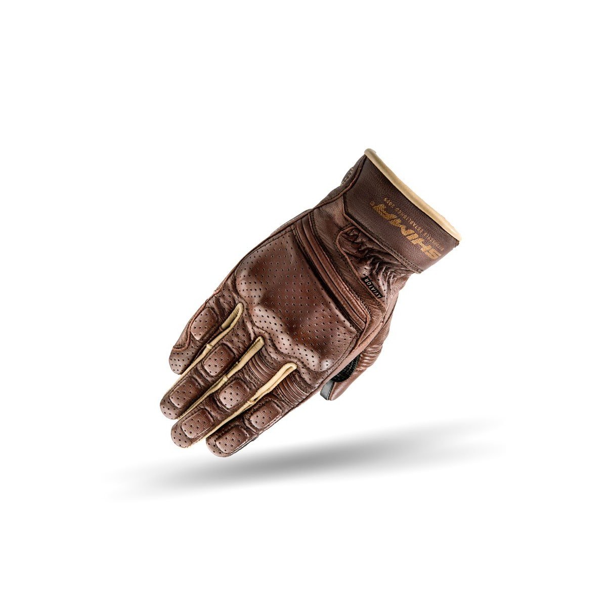 SHIMA Aviator męskie skórzane rękawiczki motocyklowe, na lato, rozmiar S (S-XXL, brązowe), rozmiar L