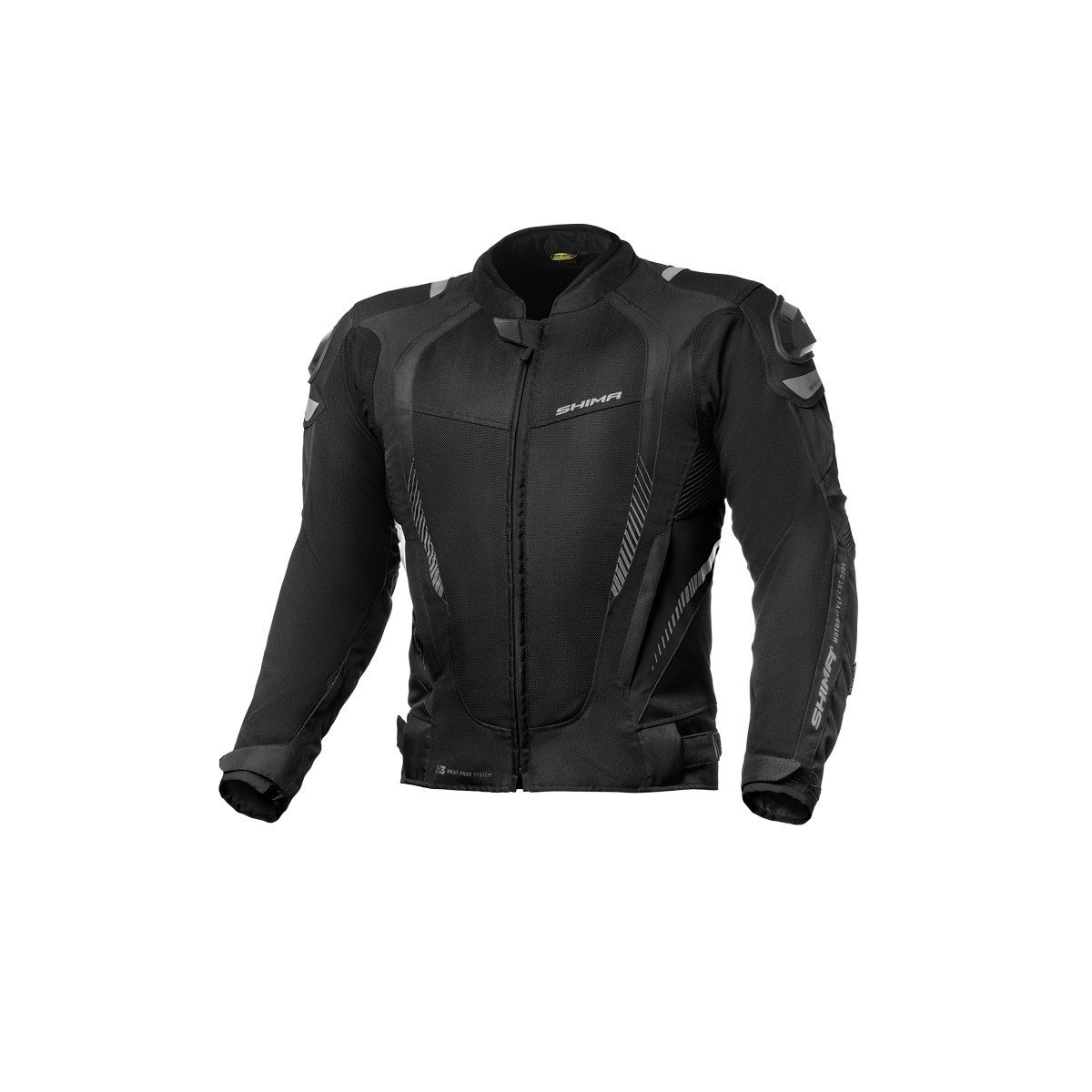SHIMA MESH PRO kurtka motocyklowa męska - letnia, miejska kurtka tekstylna mesh, ze sliderami barków, ochraniaczami CE barków, pleców, łokci (Czarna, XXL)