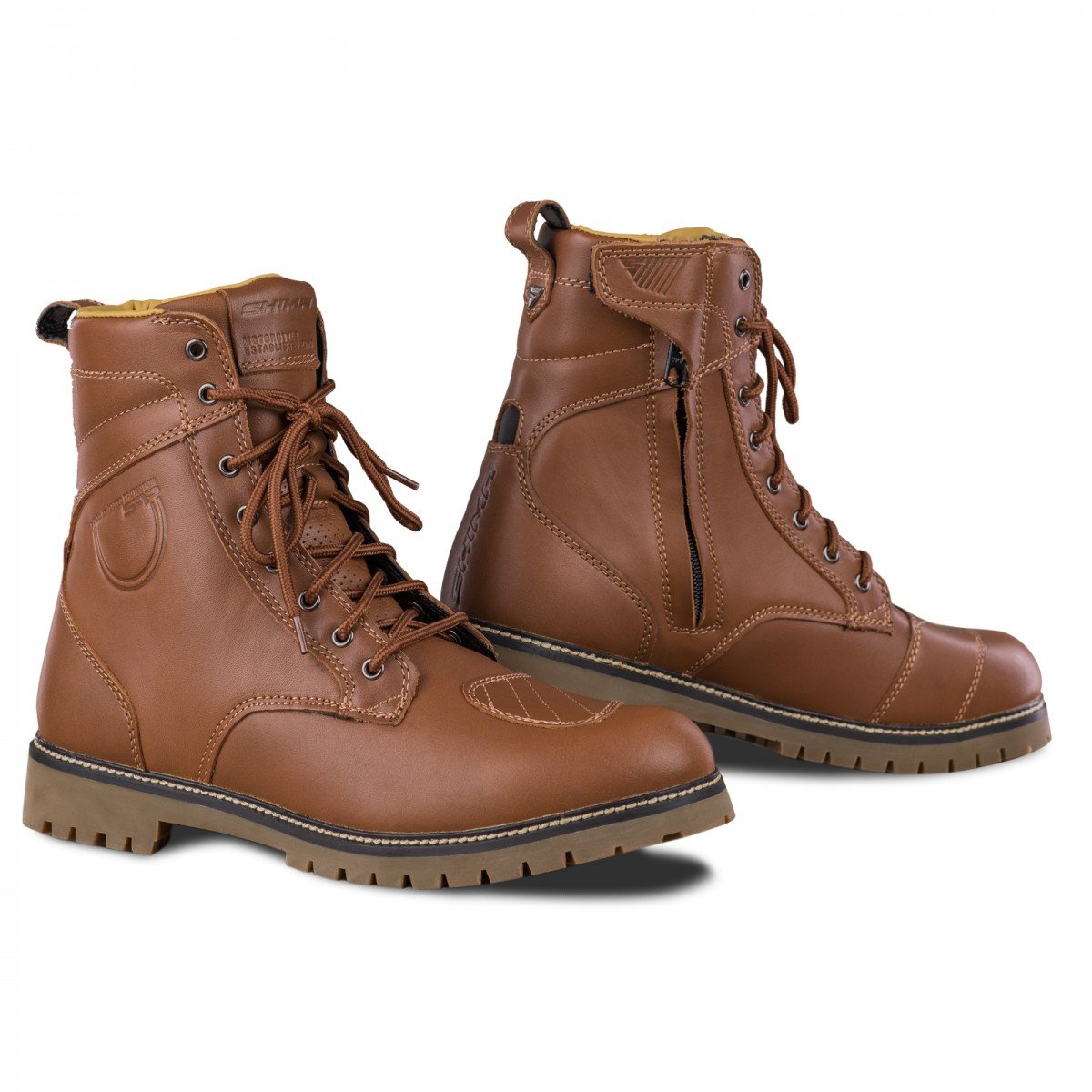 SHIMA Thomson, buty motocyklowe krótkie skórzane męskie (40-46, brązowe), rozmiar 44