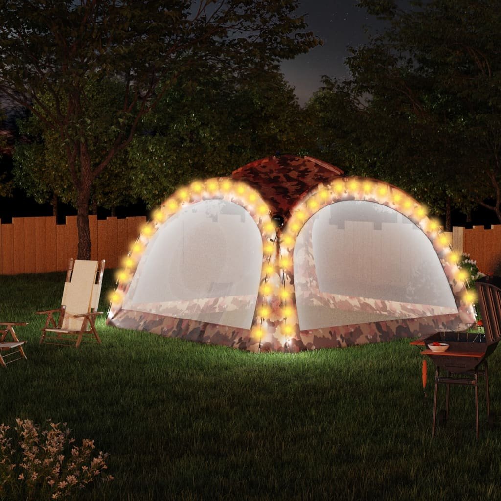 vidaXL Namiot imprezowy z LED i 4 ściankami, 3,6x3,6x2,3 m, moro! 93078
