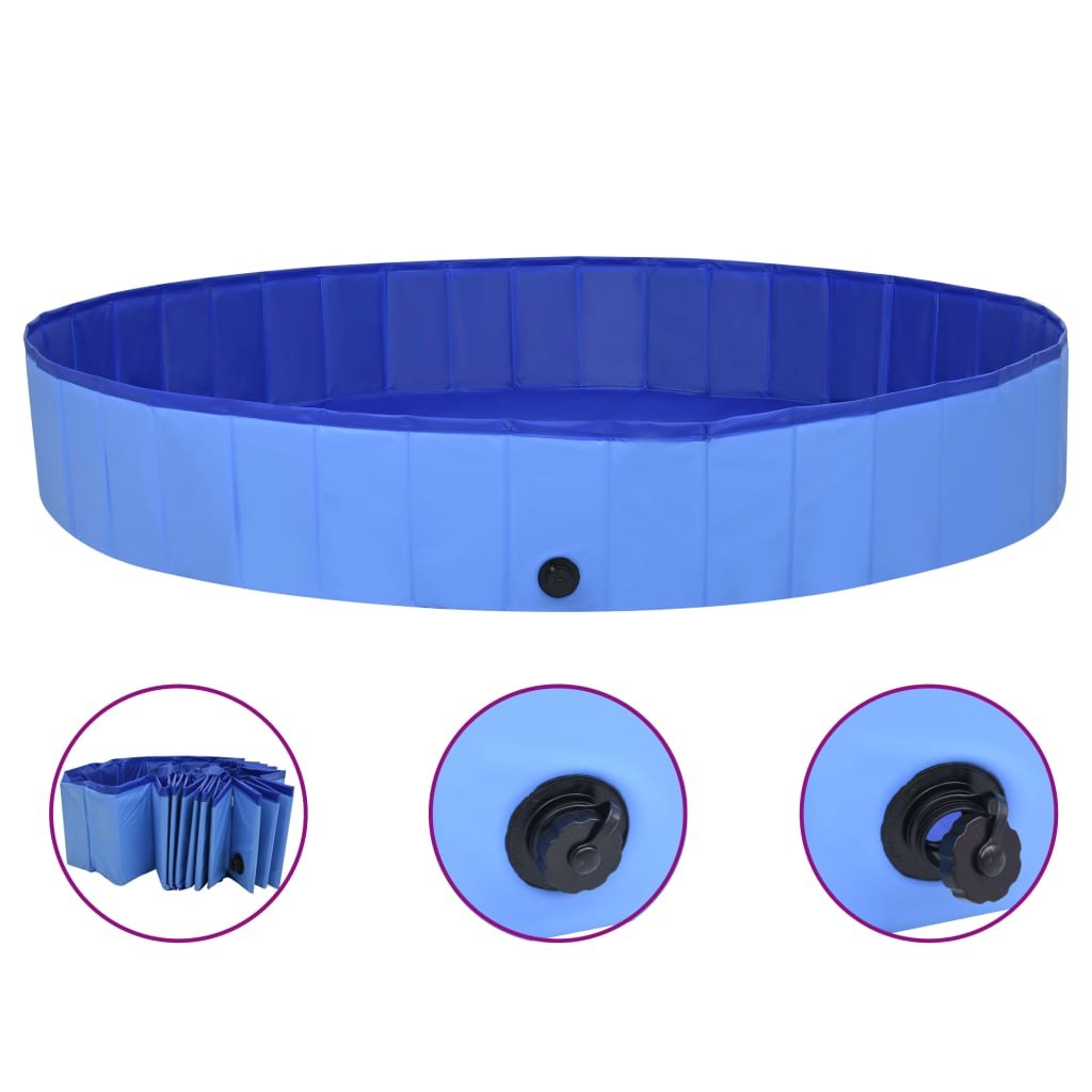Vidaxl Lumarko Składany basen dla psa, niebieski, 200x30 cm, PVC 92602