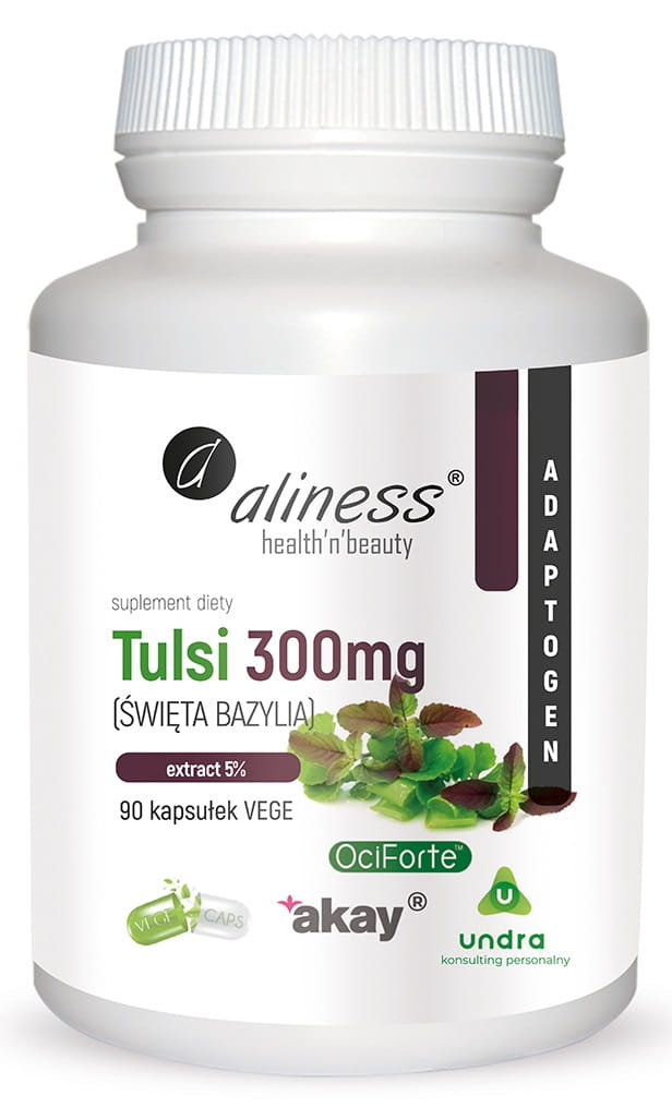 Medicaline Aliness Tulsi ŚWIĘTA BAZYLIA extract 5% 300 mg x 90 kaps vege