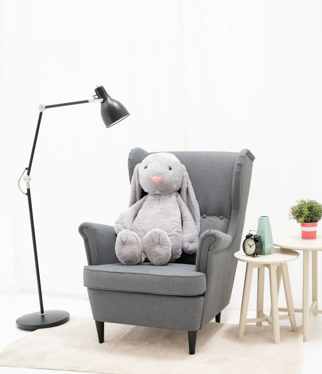 Miś Gustaw, Królik Figo, szary, 100 cm