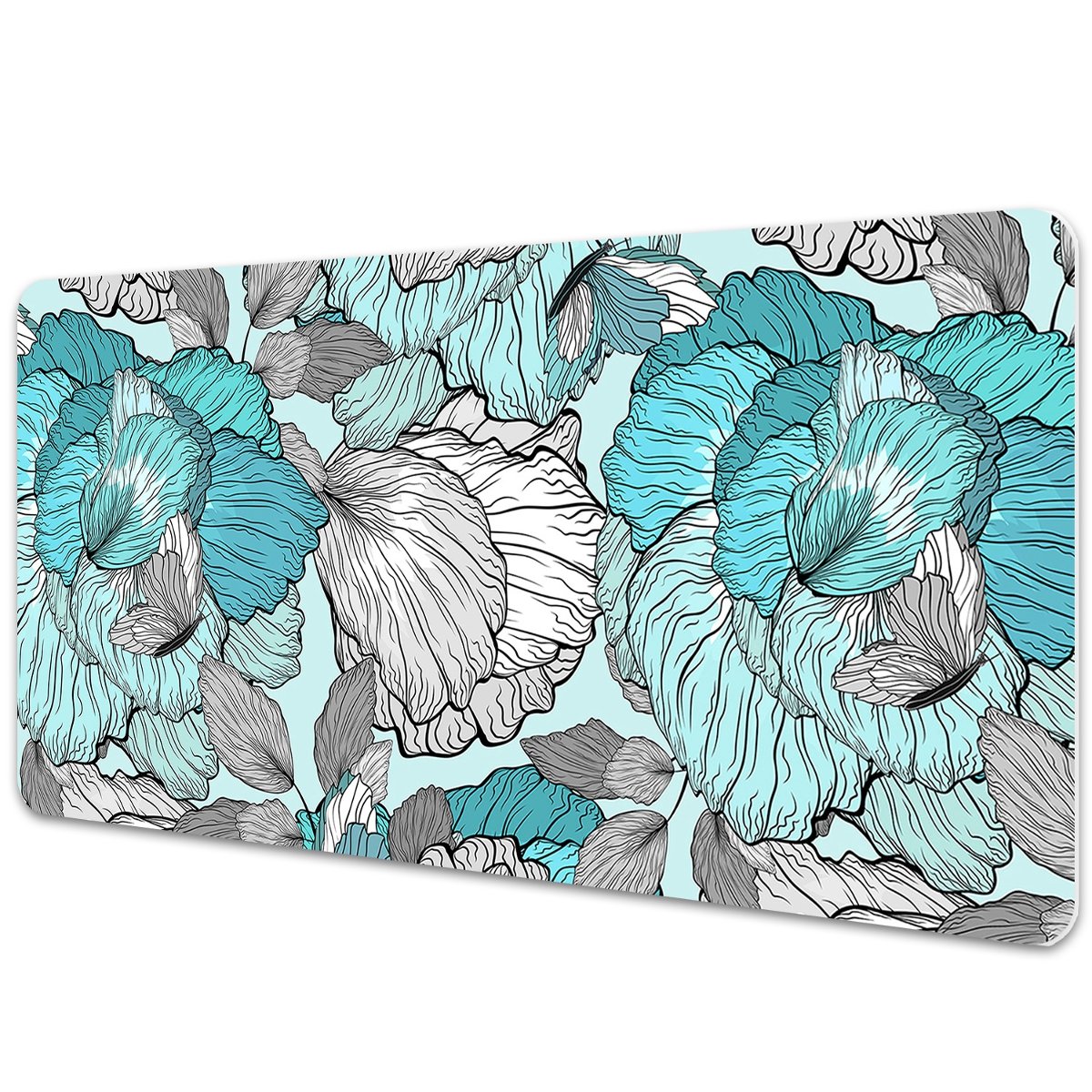 Mata ochronna z nadrukiem Kwiaty Doodle 90x45 cm