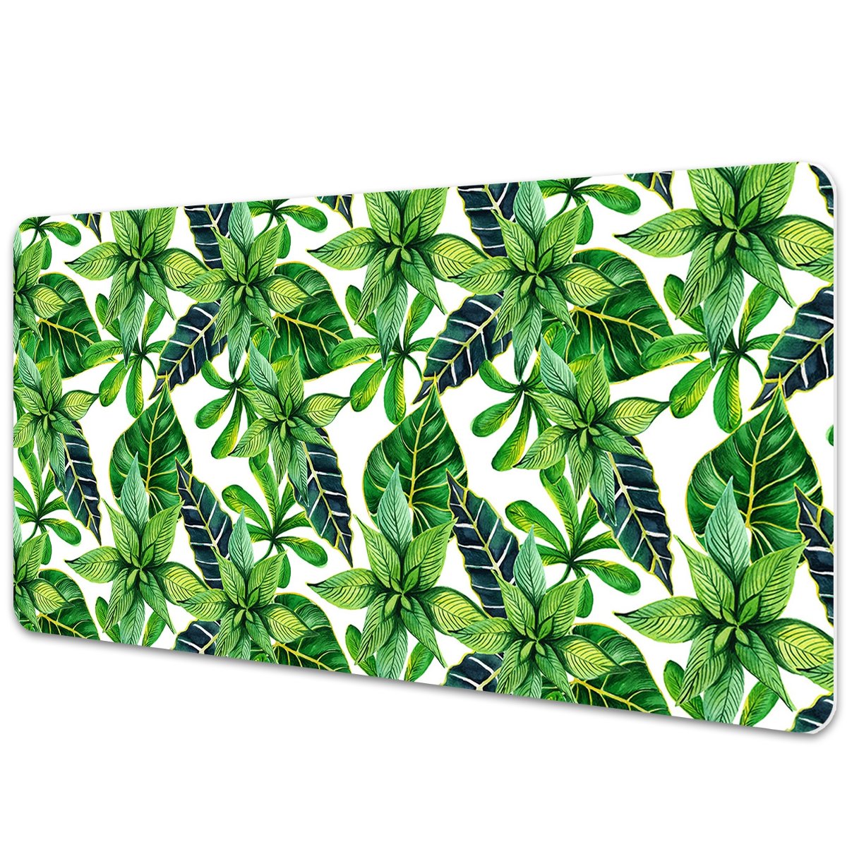 Mata z nadrukiem na biurko Liściasty wzór 90x45 cm