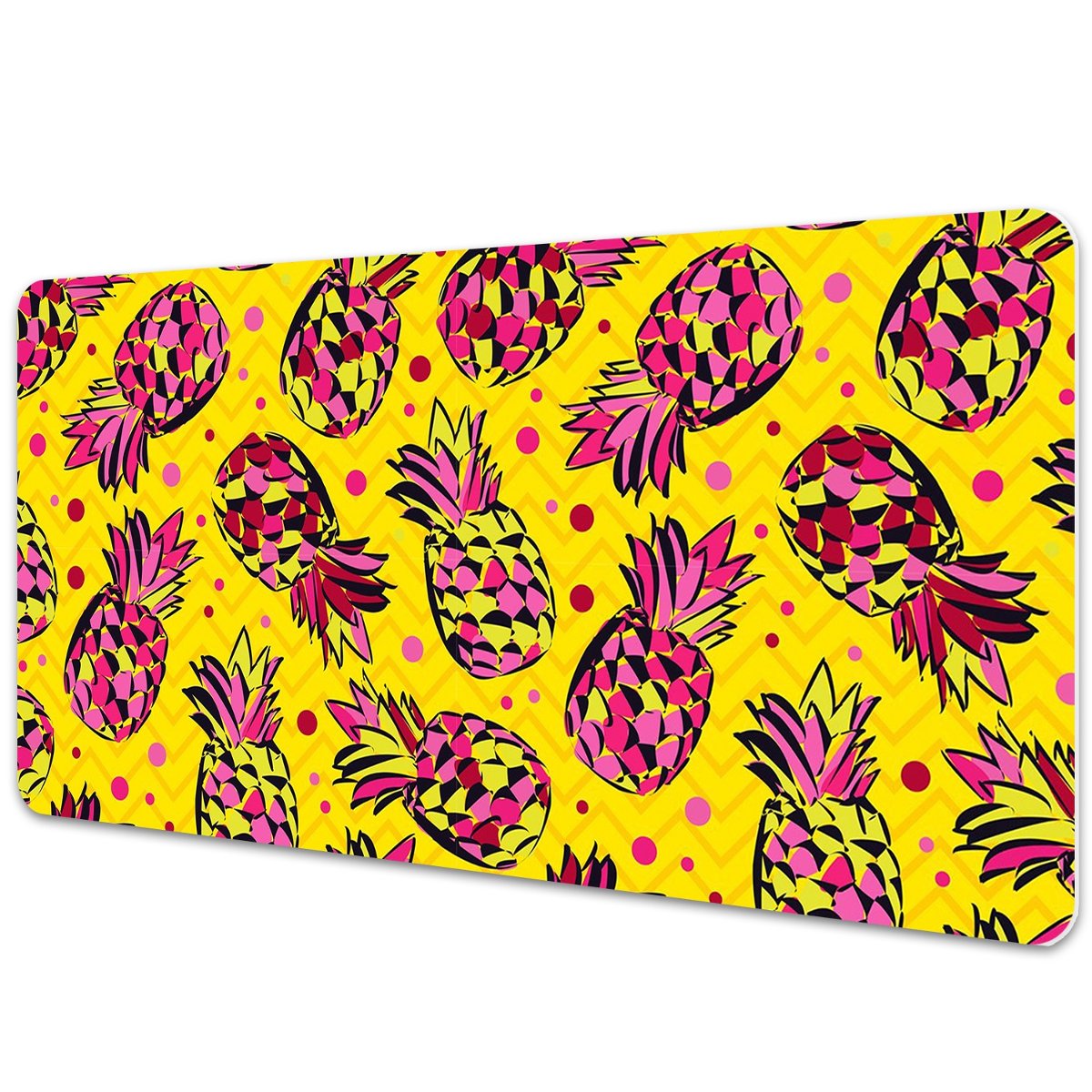 Mata z nadrukiem na biurko Różowe ananasy 90x45 cm