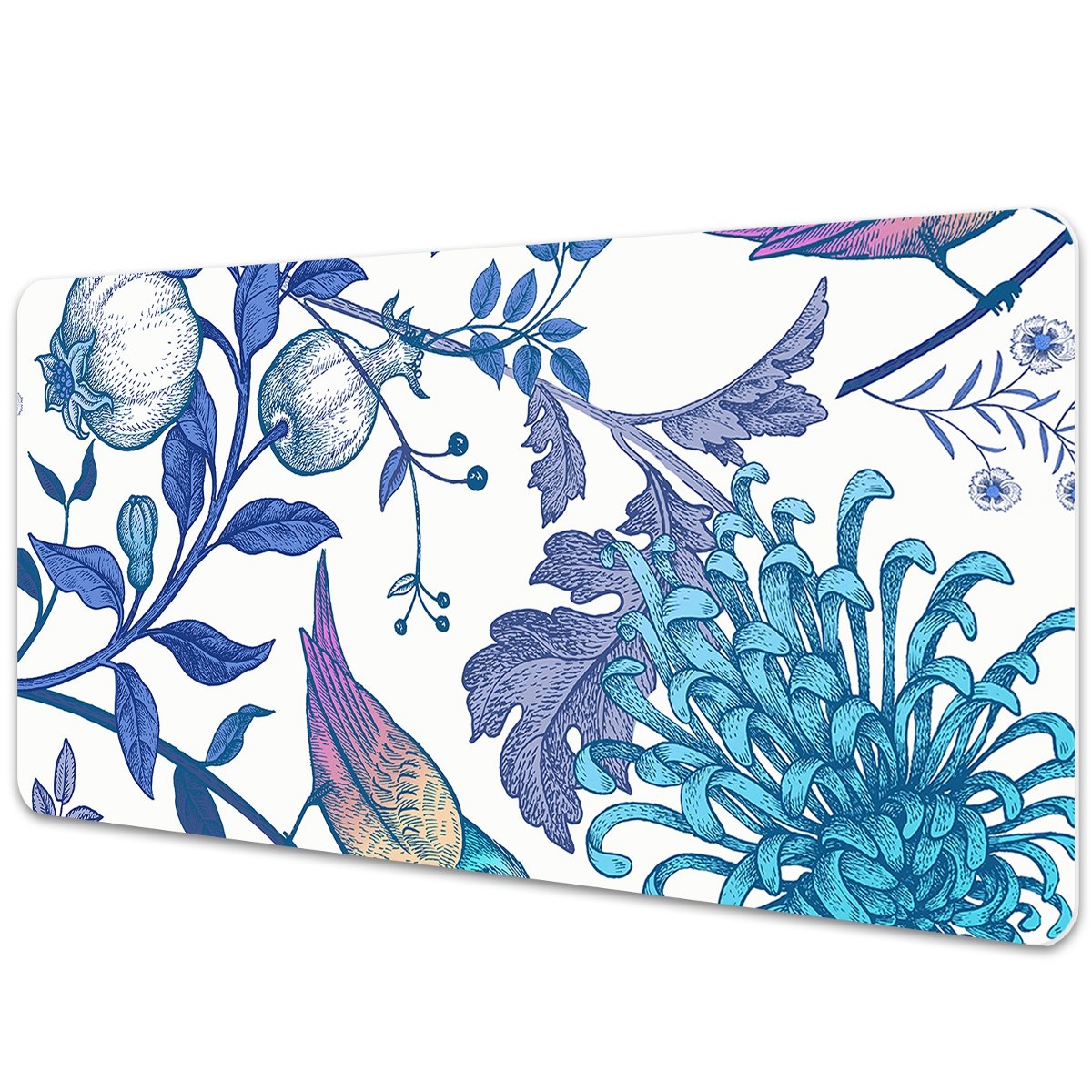 Mata z nadrukiem na biurko Wiosenne ptaki 90x45 cm