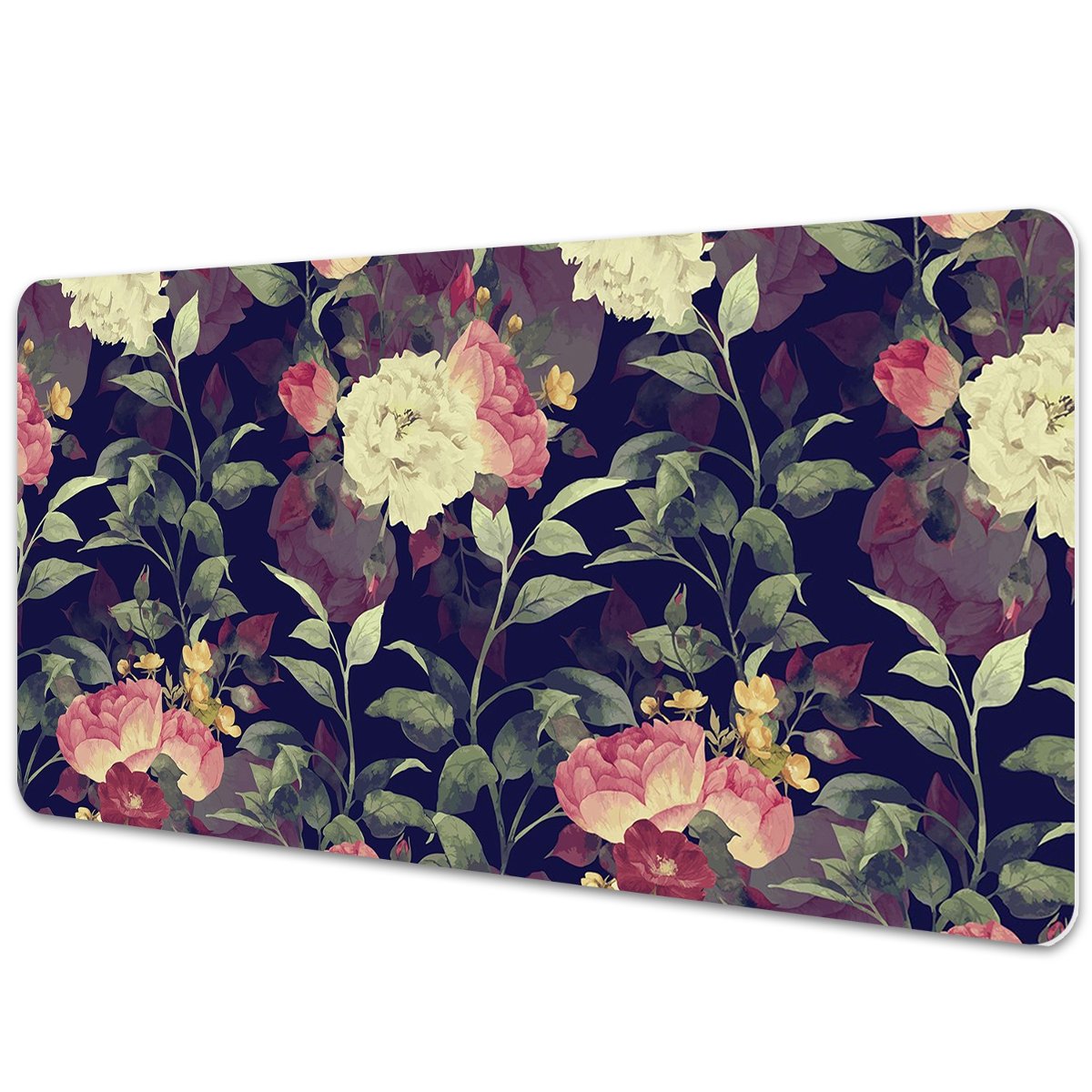 Mata z nadrukiem na biurko Vintage kwiaty 90x45 cm