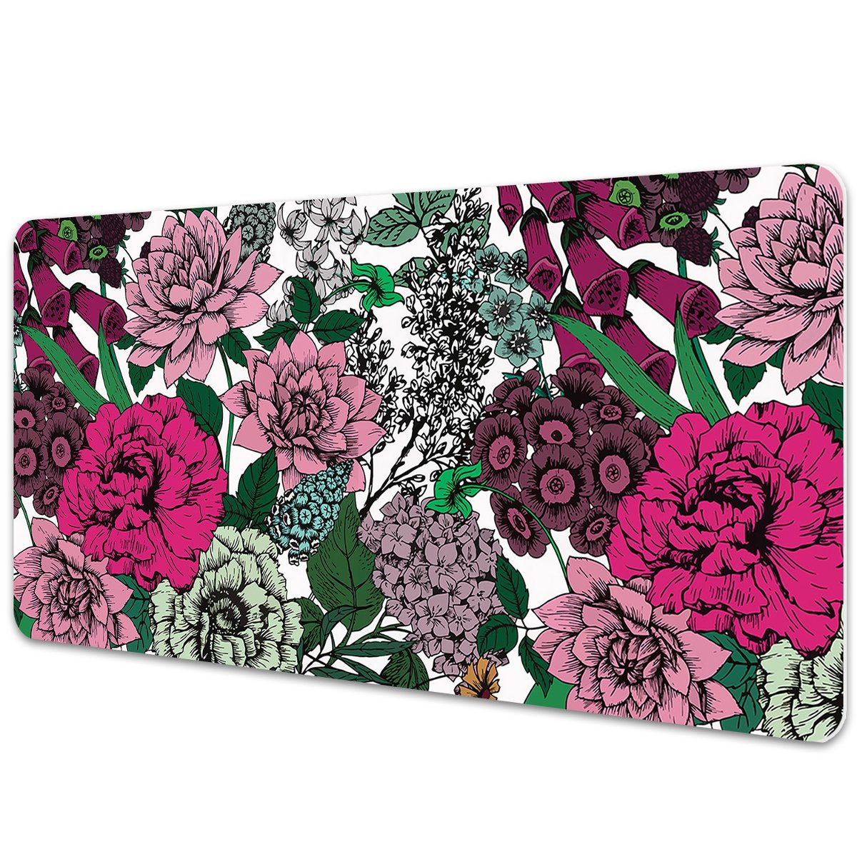 Mata z nadrukiem na biurko Vintage kwiaty 90x45 cm