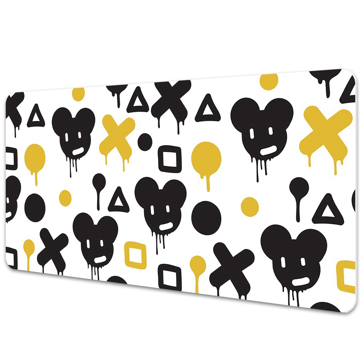 Mata z nadrukiem Graffiti czarne i żółte 90x45 cm