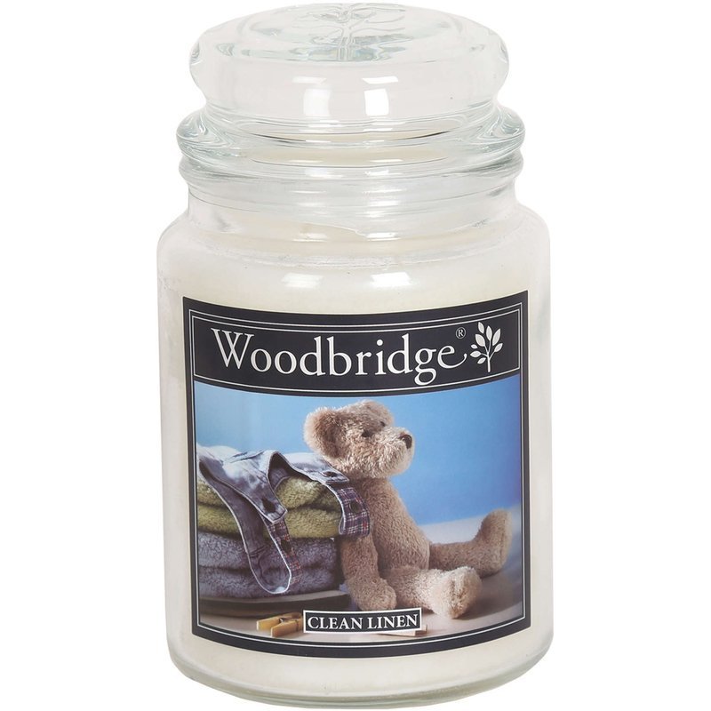 Woodbridge świeca zapachowa w słoju duża 2 knoty 565 g - Clean Linen