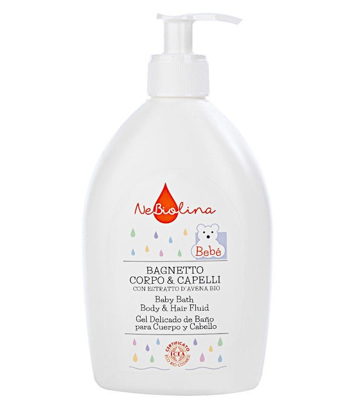 NeBiolina, Płyn do mycia ciała i włosów dla dzieci z ekologicznym ekstraktem z owsa, certyfikowany, 500ml