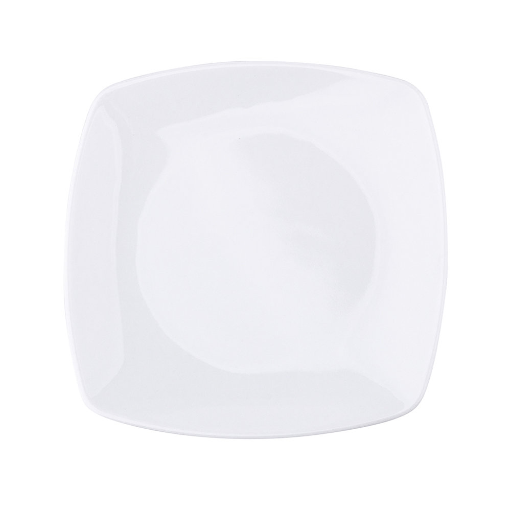 MariaPaula Talerz deserowy porcelana Moderna Biała 18 cm kwadratowy