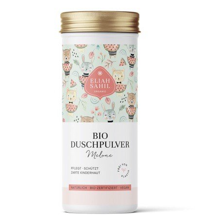 Organiczny puder, proszek pielęgnacyjno-ochronny pod prysznic, dla dzieci, Melon, 90 g, Eliah Sahil