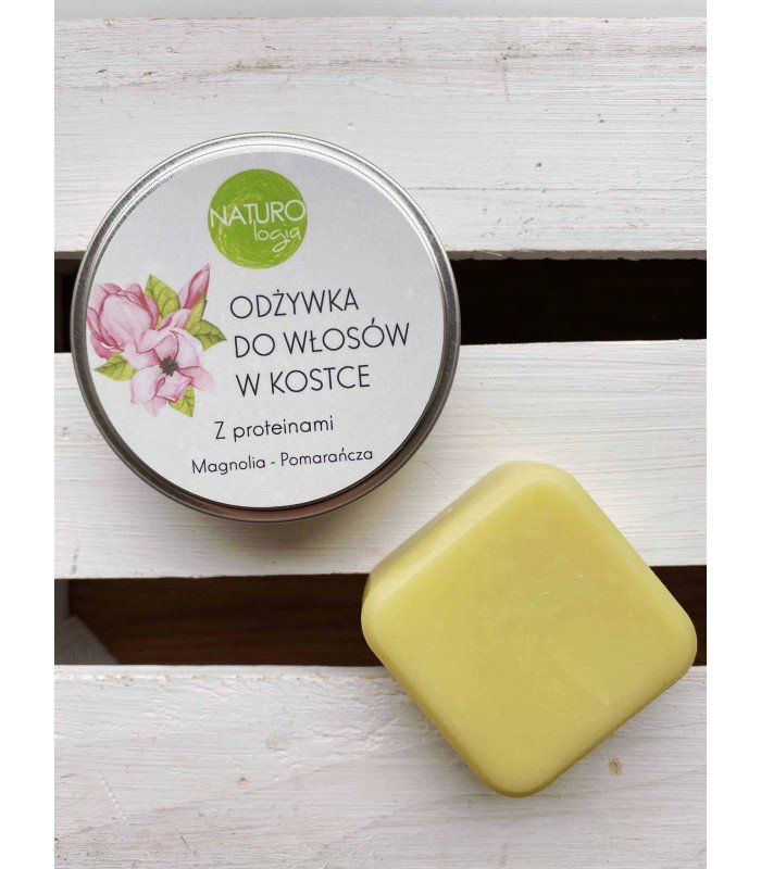 Naturologia Odżywka do Włosów w Kostce z Proteinami, Magnolia - Pomarańcza, Naturologia, 58g