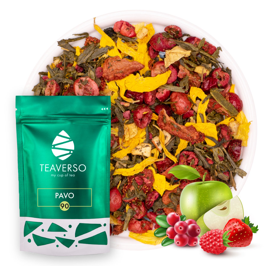 Herbata zielona z truskawką Pavo 50 g