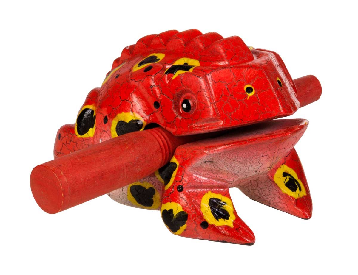 Guiro żabka 9cm Afroton AFR734B czerwona