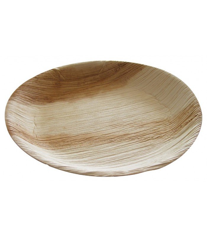 Okrągły talerz ze sprasowanego liścia palmowego, Duży 25x17,5 cm, Abena Foodservice