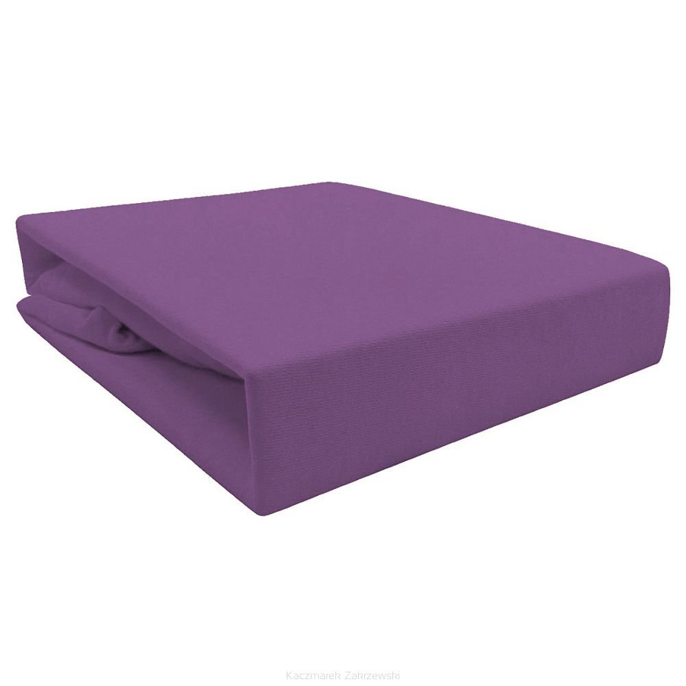 PRZEŚCIERADŁO JERSEY Z GUMKĄ 140x200 ŚLIWKA BAWEŁNA 140/200