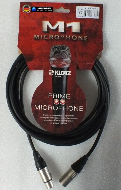 Klotz M1 Prime mikrofon o wyglądzie pnia kabel 10 m  XLR/XLR-Czarny M1K1FM1000