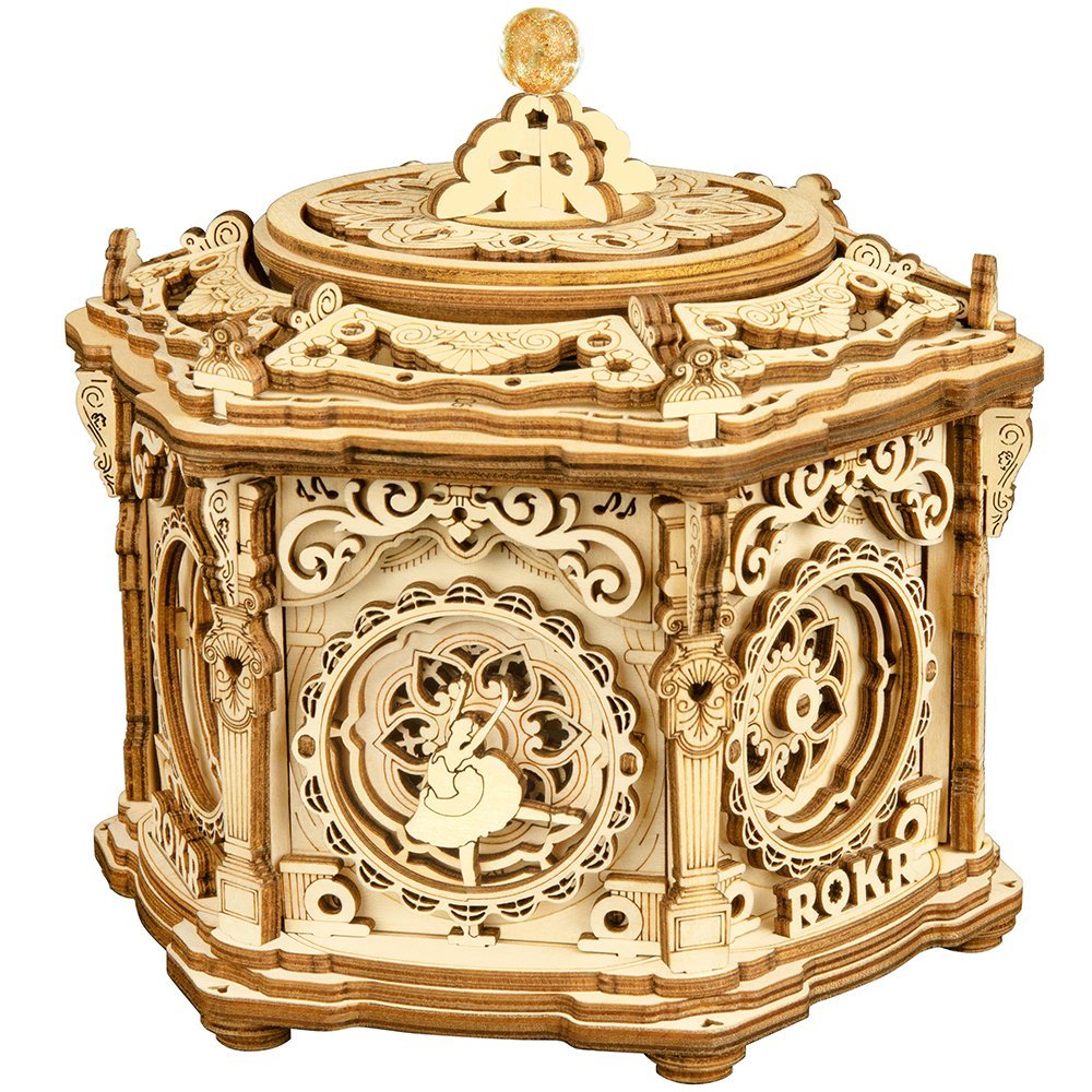 ROBOTIME Drewniany Model Puzzle 3D Pozytywka Sekretny Ogród