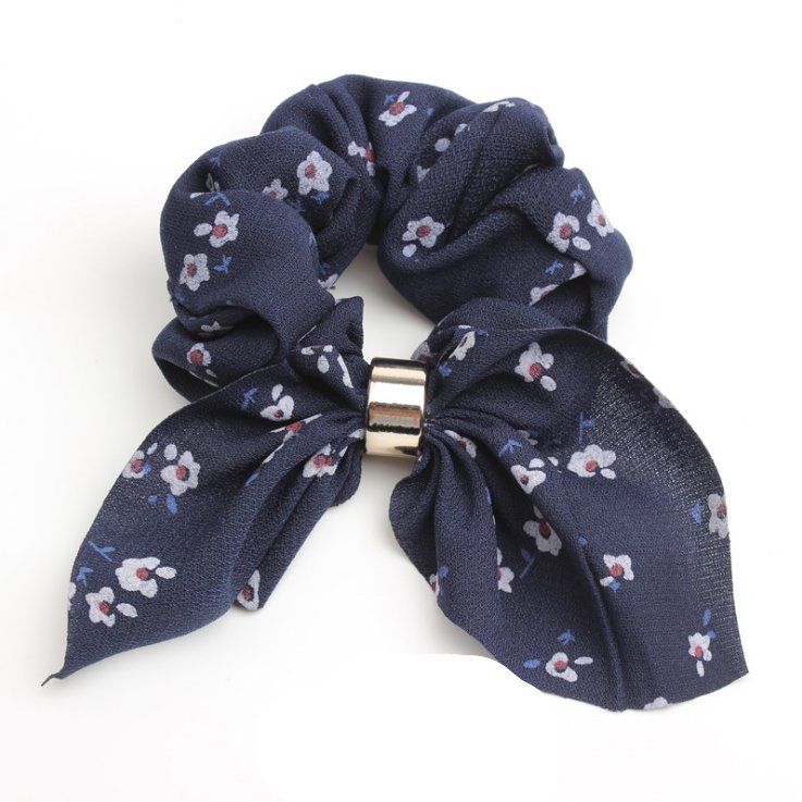 Gumka do włosów apaszka frotka scrunchies granatowa