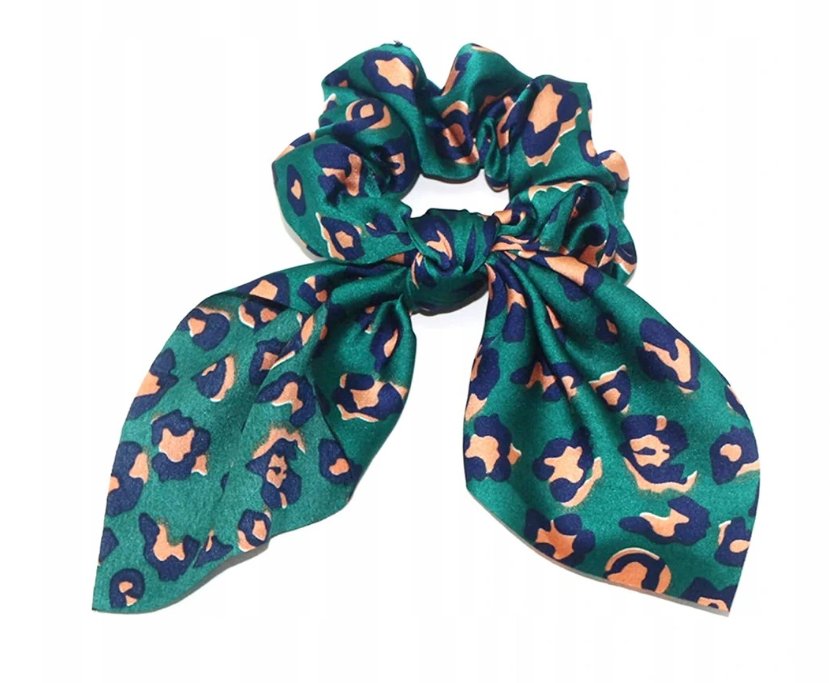 Gumka do włosów apaszka frotka scrunchies zielona