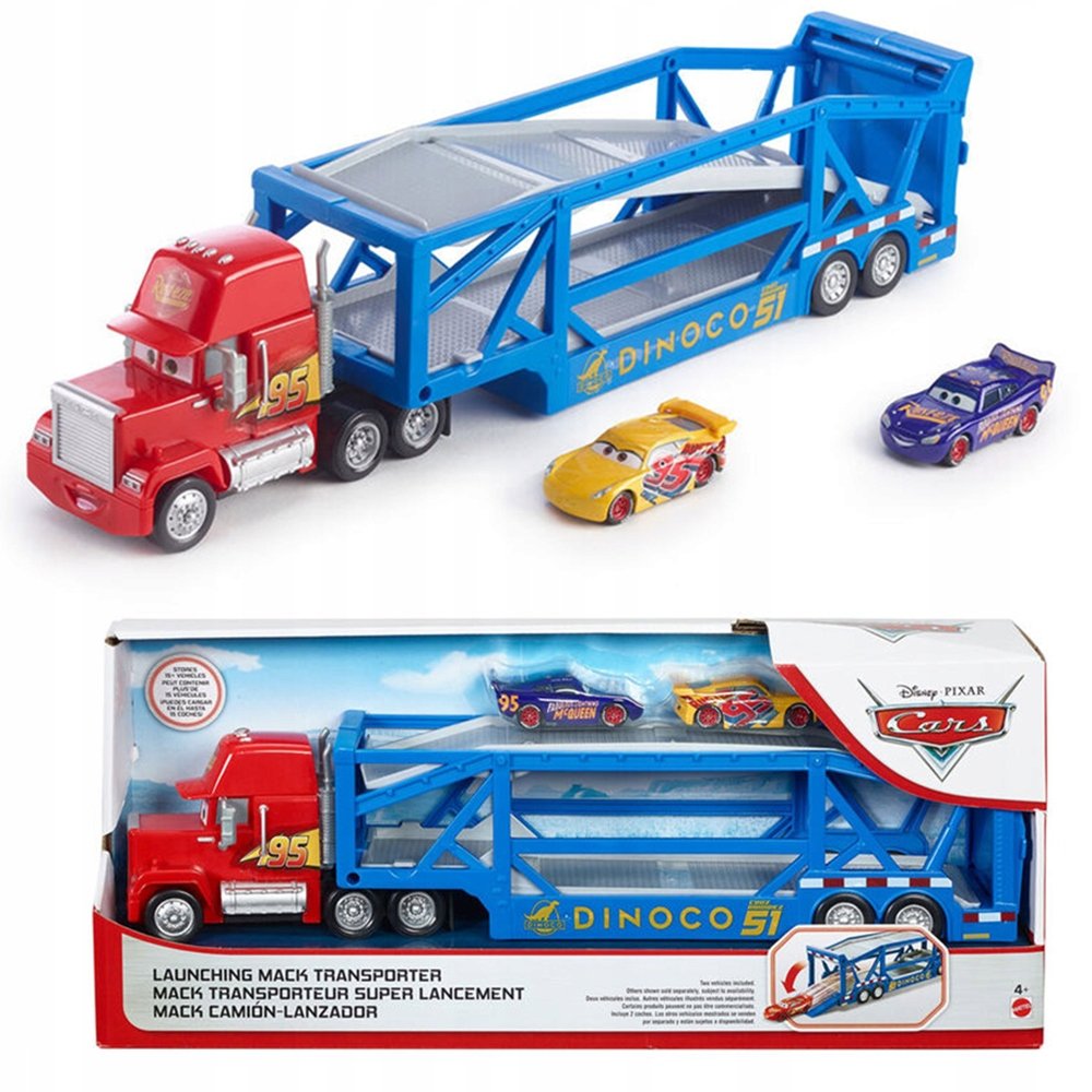 Mattel, Auta - cieżarowka maniek, 43cm +2 autka