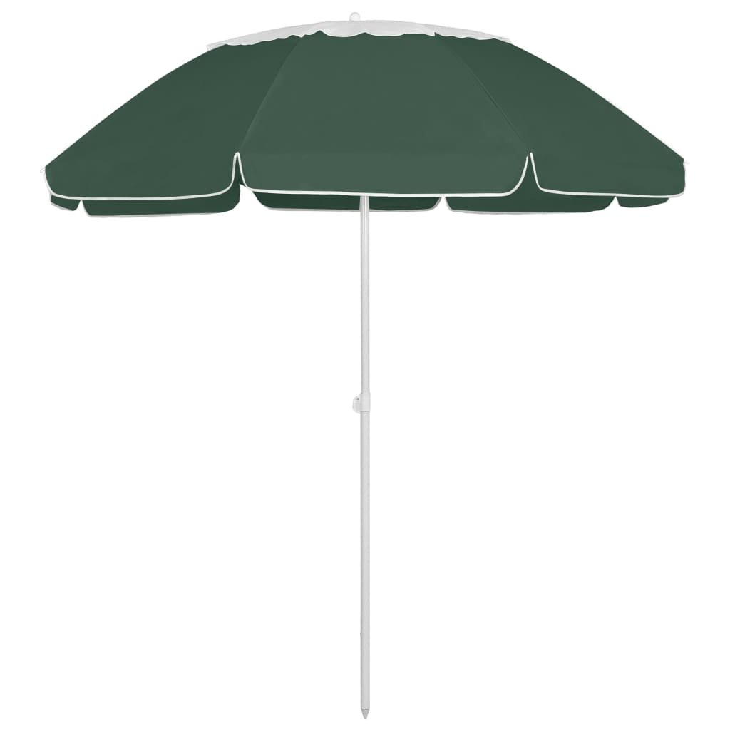 vidaXL Parasol plażowy, zielony, 300 cm 314717