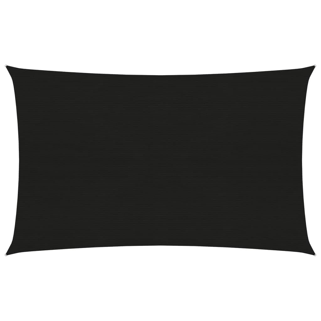 vidaXL Żagiel przeciwsłoneczny, 160 g/m, czarny, 4x6 m, HDPE 311739