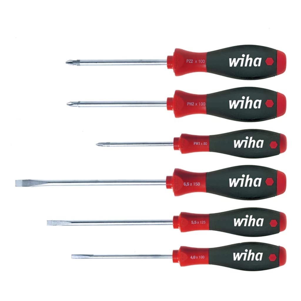 Wiha Zestaw wkrętaków płaskich/ krzyżowych PH/ krzyżowych PZ, SoftFinish 302 HK6 01 Zestaw 6-cz (26113)